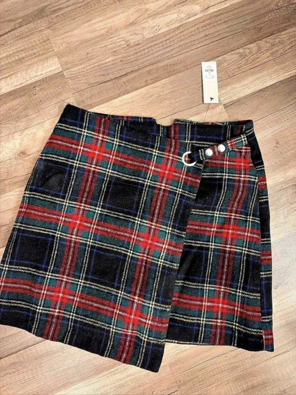 Francesca's Plaid Mini Skirt in Blue & Red Size 6 NWT